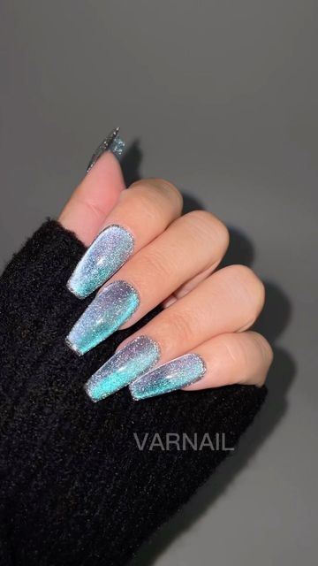 Eye Nail Art, Wow Nails, Eye Nails, Her Nails, Cat Eye Nails, Nail Designs Glitter, Holographic Nails, Long Acrylic Nails, Stiletto Nails