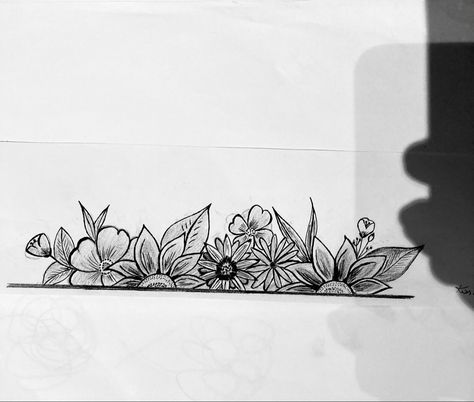 Band Of Flowers Tattoo, Lower Forearm Tattoo Woman Half Sleeves, Leaf Cuff Tattoo, Side Of Wrist Tattoo Coverup, Cover Up Tattoo Ideas Female For Women, Flower Cuff Tattoo, Horizontal Tattoos For Women, Flower Arm Band Tattoo, Trashy Tattoos