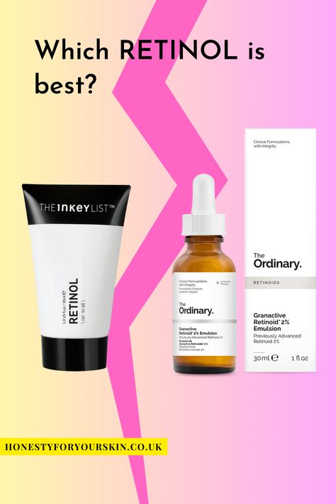 An in depth review of retinol and retinoid products plus the retinol ladder and how to choose your best retinol. anti-aging skincare | the ordinary retinol | the INKEY list retinol #honestyforyourskin Retinoid Products, The Inkey List Retinol, Inkey List Retinol, Skincare The Ordinary, Reverse Wrinkles, Ordinary Retinol, What Is Retinol, Best Retinol Cream, Ageing Skincare