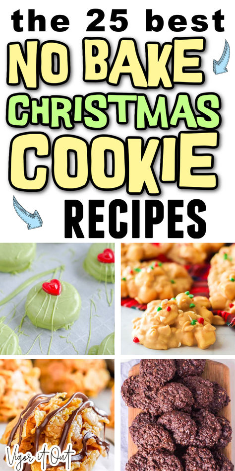 The 25 best no bake cookies for Christmas and winter holidays. Heck I enjoy these year round! Especially the gluten free healthy versions! These easy recipes are one of the best "baking ideas" to make with kids because they just set in the fridge to harden. Many recipes with oatmeal, oats, dipped in chocolate, and sugar free options. I love making no bake cookies for xmas. Easy Xmas Cookies For Kids, 60 Best Christmas Cookies, Super Easy Baked Goods, Not Bake Cookies, Christmas Brownie Cookies, No Bake Christmas Balls, Christmas Cookies With Peanut Butter, Oatmeal Christmas Cookies Holidays, No Bake Holiday Cookies