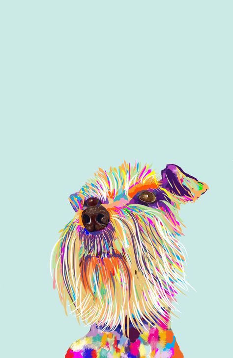 Large canvas Schnauzer Painting, Bee Clipart, Standard Schnauzer, Mini Schnauzer, Watch Wallpaper, Apple Watch Wallpaper, Miniature Schnauzer, Finger Painting, Diy Canvas Art Painting