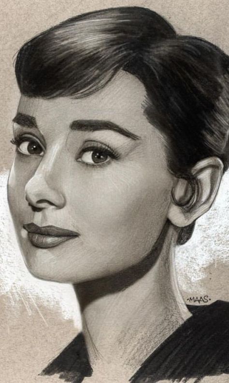 Easy Charcoal Drawings, Charcoal Drawing Tutorial, Celebrity Art Portraits, Audrey Hepburn Art, Charcoal Portraits, Celebrity Drawings, Figure Sketching, Drawing For Beginners, Celebrity Portraits