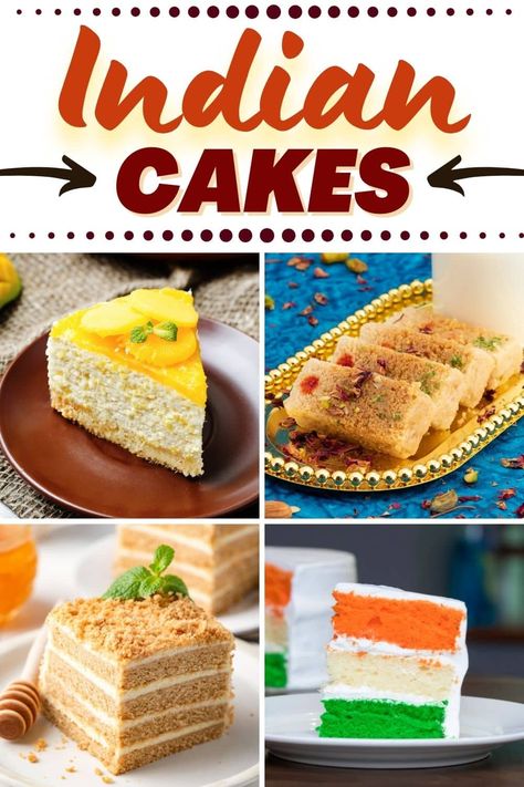 Try these traditional Indian cakes for desserts to remember! From milk cake to mango cake to cheesecake, these treats give you a true taste of India. Indian Cake Recipe, Types Of Cake Flavors, Indian Cakes, Indian Cake, Steamed Rice Cake, Cakes Easy, Indian Theme, Mango Cake, Vegetarian Cake