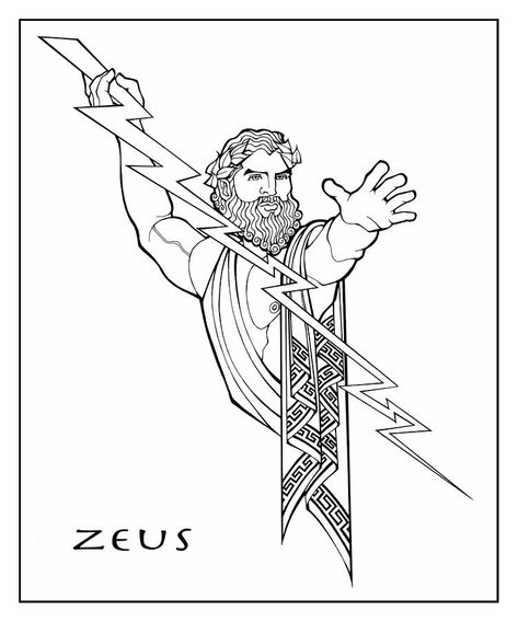 Coloring page: Greek Mythology (Gods and Goddesses) #109802 - Printable coloring pages Zeus Drawing, Zeus Greek Mythology, Greek Drawing, Zeus Greek, Greek Mythology Gods, Greek Mythology Tattoos, Mythology Tattoos, Greek Gods And Goddesses, Greek Mythology Art