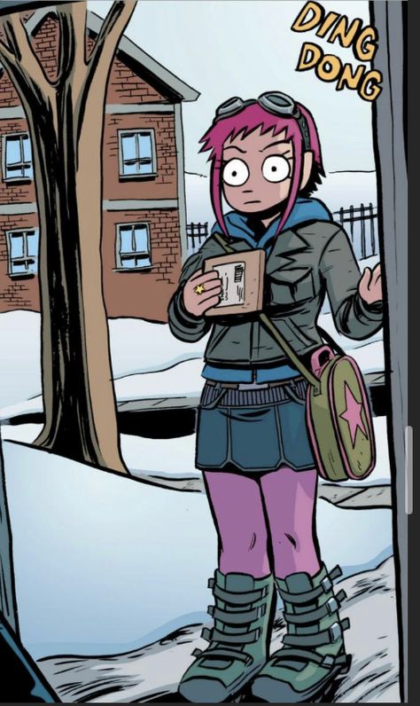 Ramona Scott Pilgrim, Amazon Package, Movie Outfit, Panty And Stocking Anime, Bryan Lee O Malley, Scott Pilgrim Comic, Ramona Flowers, Pink Tights, Flowers Graphic