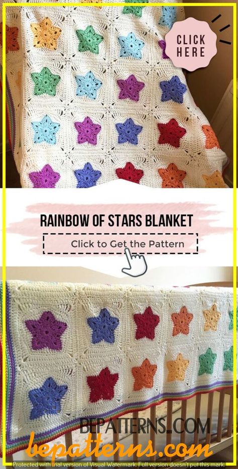 Start your crochet journey with our collection of easy beginner-friendly blanket patterns! Create warmth and love. 💖 Crochet Rainbow Star Blanket, Crochet Stars Blanket Pattern Free, Crochet Star Squares Pattern Free, Crochet Stars Granny Square, Crochet Granny Square Star Blanket, Crochet Blanket With Stars, Crochet Granny Star Blanket, Crochet Blanket Patterns Easy Granny Square, Crochet Star Square Pattern