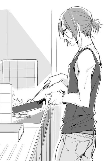 Cooking Pose Reference Drawing, Free! Rin, Kaname Kuran, Swimming Anime, Rin Matsuoka, Free Eternal Summer, Male Oc, Splash Free, Free Iwatobi Swim Club