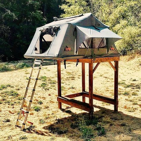 Elevated Tent, Roof Top Tent Camping, Homeless Shelter Design, Camping Chuck Box, Garage Car Lift, Tent Platform, Yurt Home, Hut House, Shelter Design