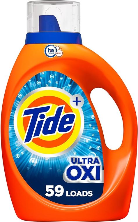 Tide Ultra Oxi Laundry Detergent Liquid Soap, High Efficiency (HE), 59 Loads, Blue, 84 fl oz (Pack of 1) Liquid Laundry Detergent, Laundry Liquid, Liquid Soap, Laundry Detergent, Soap