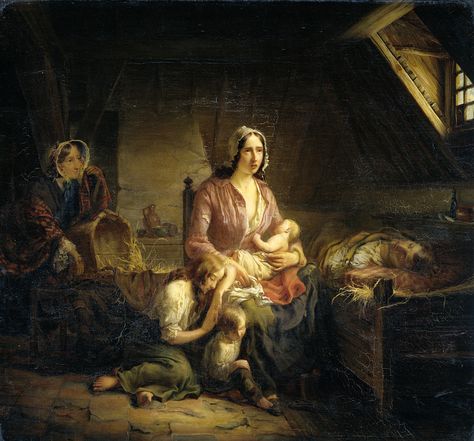 A Rich Lady Visits a Poor Family | Gerardus Terlaak | 1853 | Rijksmuseum | Public Domain Marked St Dymphna, Art Baroque, Istoria Artei, Rembrandt Van Rijn, Dutch Golden Age, Family Canvas, Dutch Painters, Santa Marta, Painting Reproductions