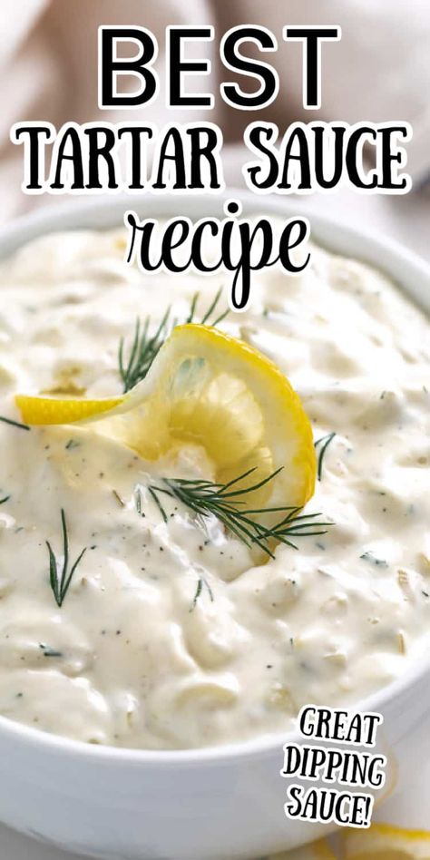 This homemade Tartar Sauce is one of my favorite condiments to make at home. It’s ready in 5 minutes and has all of the classic flavors of store-bought or restaurant tartar sauce using just 7 ingredients! Sauce Recipes | Seafood Recipes | Cooking Recipes | Seafood Sauce | Dill Sauce | Cooking Fish | Homemade Tartar Sauce Easy | Dipping Sauce Recipes | Homemade Tartar Sauce Recipes, Home Made Tartar Sauce, Homemade Tartar Sauce Easy, Quick Tartar Sauce, Best Tartar Sauce, Tatar Sauce, Dipping Recipes, Best Tartar Sauce Recipe, Make Tartar Sauce