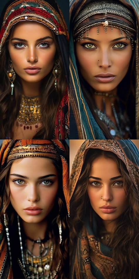 Celebrity Drawings, Boho Hippie Chic, Arabian Beauty, Exotic Women, The Most Beautiful Woman, Ageless Beauty, Fortune Teller, Dark Eyes, Jolie Photo