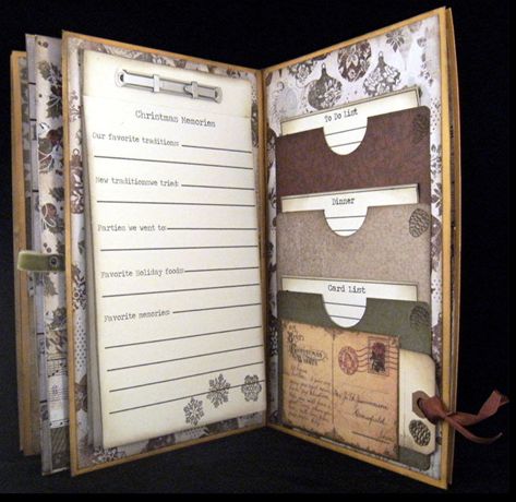 Junk Journal Insert Ideas, Mini Albümler, Handmade Scrapbook, Mini Album Tutorial, Christmas Planner, Vintage Junk Journal, Mini Scrapbook, Mini Scrapbook Albums, Up Book