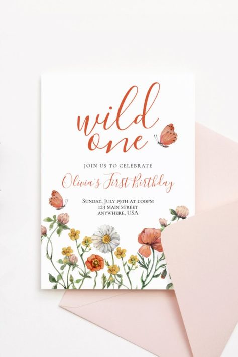 Wild One Wildflower first birthday Invitation
Wild One! Watercolor Wildflower first birthday invitation! #birthday #happybirthday #birthdaycards #birthdayparty #firstbirthday #turningone #wildflower Wild And Onderful Birthday Theme, Wild One Wildflower First Birthday Girl, Wild And Onederful Birthday Girl, Wildflower First Birthday Girl, Wildflower First Birthday, Wild One Birthday, Birthday Invitations Kids, First Birthday Invitations