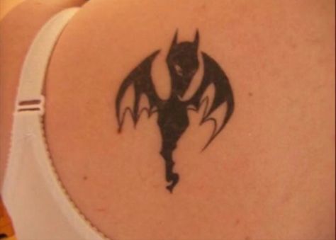 Bat Lower Back Tattoo, Afi Band Tattoos, Bat Elbow Tattoo, Bat Filler Tattoo, Bat Tattoo On Elbow, Afi Tattoo, Blaqk Audio, Ferrari Logo, Leaf Tattoos