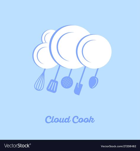 Dishes Logo Design, Cloud Kitchen Logo, Cloud With Rain, Plates Kitchen, Truck Company, Cooking Logo, Cloud Kitchen, Kitchen Icon, Baking Logo