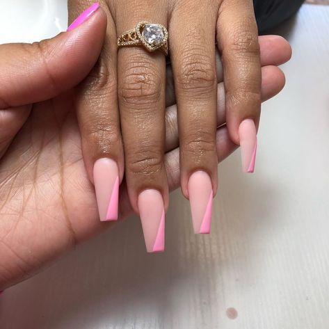 Coffin Acrylic Nails Pastel, Pink Matte Nails Coffin, Nail Ideas Matte, Matte Nails Coffin, Pink Matte Nails, Acrylic Nails Pastel, Matte Pink Nails, Nails Pastel, Harry Styles Nails