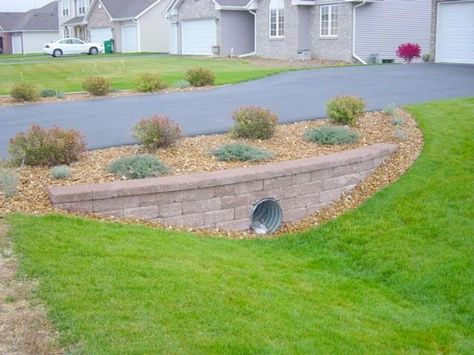 ditch landscaping | Culvert landscaping Landscaping Driveway Entrance, Culverts Ideas, Driveway Culvert, Landscaping Driveway, Retaining Blocks, Driveway Entrance Landscaping, Mailbox Landscaping, Driveway Entrance, Driveway Landscaping