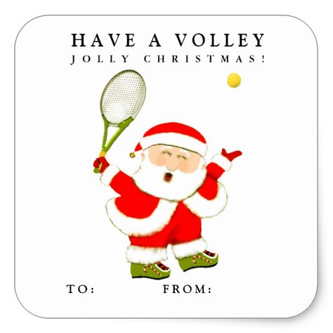 tennis Christmas Square Sticker Tennis Christmas Card, Tennis Stickers, Christmas Tennis, Tennis Ideas, Tennis Christmas, Tennis Lessons, Christmas Squares, Tennis Life, Craft Decorations