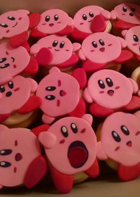 Kirby Cupcakes, Kirby Birthday Cake, Kirby Food, Kirby Cake, Kirby Party, Kirby Birthday, Cupcake Wars, Dino Birthday, 12th Birthday