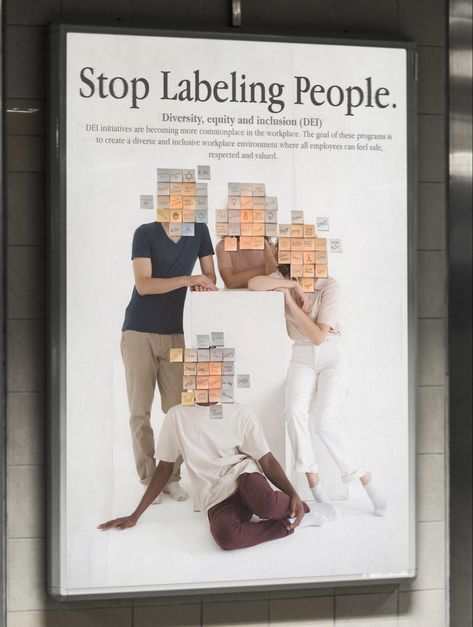 Diversity poster
Discrimination 
Black, women, gay
Labeling 
anti-advertising Redesign Clothes, Human Pose, Campaign Ideas, Photo Collages, Communication Art, Human Poses, Motion Graphic, Photoshop Art, Human Face