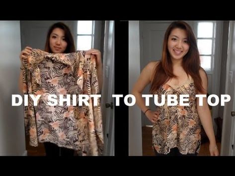 How to transform your boring long sleeve button ups into a strapless top! Be creative with the clothes that you have an wear them in a different way! Find affordable blouses like the one seen in this video at a local thrift store. Also, please comment rate and subscribe to support my channel! Thank you for watching.    Materials Needed:  An over... Long Sleeve Shirt Diy, Diy Tube Top, Revamp Clothes, Clothes Hacks, Button Ups, Quoi Porter, Top Diy, Feng Shui Business, Fashion Friday