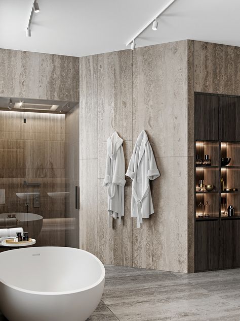 AB | GRAY AND ROUGH on Behance Wardrobe Bathroom, Cabinet Wardrobe, Bad Inspiration, Apartment Projects, Design Installation, Bathroom Design Inspiration, Bathroom Design Decor, Bath Room, Bathroom Cabinets