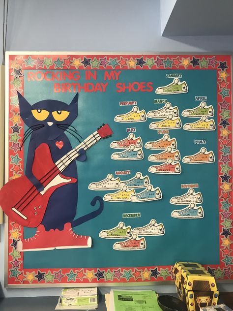 Pete The Cat Birthday Board, Pete The Cat Classroom Theme, Pete The Cat Bulletin Board, Pete The Cat Classroom, Pete The Cat Birthday, Class Door Decorations, Infant Toddler Classroom, Literacy Week, Classroom 2023