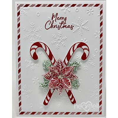 Heartfelt Creations - Christmas Candy Canes Candy Cane Cards, Stampin Up Weihnachten, Christmas Candy Canes, Poinsettia Cards, Christmas Sentiments, Homemade Christmas Cards, Sweet Christmas, Stampin Up Christmas, 3d Christmas