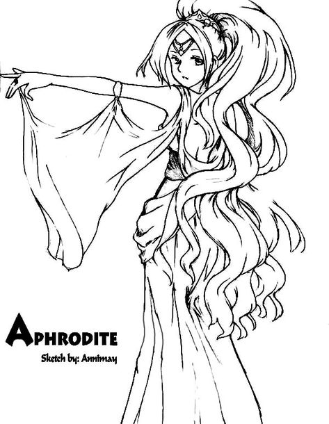 Aphrodite, : Drawing Aphrodite Coloring Page Aphrodite Goddess Drawing, Greek Mythology Coloring Pages, Goddess Drawings, Aphrodite Drawing, Mythology Coloring Pages, Easy Draw, Colouring Pics, Witchy Things, Goddess Of Love