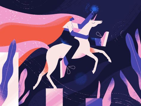 Unicorn Startup by Julia Hanke for Fireart Studio on Dribbble Startup Illustration, Startup Design, Wallet Design, Unicorn Illustration, Startup Company, North Vancouver, Design App, Design Jobs, Start Up Business