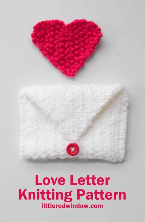 Knit up an adorable heart and envelope with our super cute and easy Valentine Love Letter knitting pattern! Valentine Love Letter, Knit Heart, Crochet Holiday, Envelope Pattern, Free Printable Stickers, Linen Stitch, Knitted Heart, Red Yarn, Valentine Love