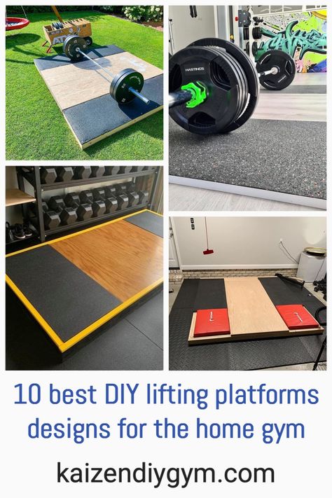 Diy Deadlift Platform, Spare Room Gym, Garage Gym Diy, Gym Backyard, Deadlift Platform, Weightlifting Platform, Gym Basement, Backyard Gym, Powerlifting Gym