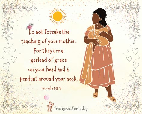 Join us at freshgracefortoday.com for "32 Encouraging Bible Verses for Mother's Day | With Printable Graphics." Bible Mothers Day Quotes, Inspirational Mother's Day Quotes, Mothers Bible Quotes, Bible Verse For Mom From Daughter, Mother Day Scripture, Bible Verse On Mother's Day, Bible Verse For Mother And Daughter, Mother’s Day Scripture Image, Mother’s Day Bible Verse Craft