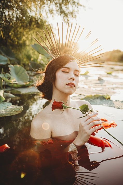 Fantasy Bouidor Photography, Lady In The Water, Goddess Shoot, Krause Springs, Fantasy Photoshoot, 26 Birthday, Red Veil, Fairy Photoshoot, Bouidor Photography