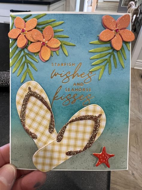 Flip Flop Cards, Beach Cards, Honey Bee Stamps, Summer Cards, Papertrey Ink, Handmade Holiday, Beach Hat, Greeting Card Design, Scrapbooking Ideas