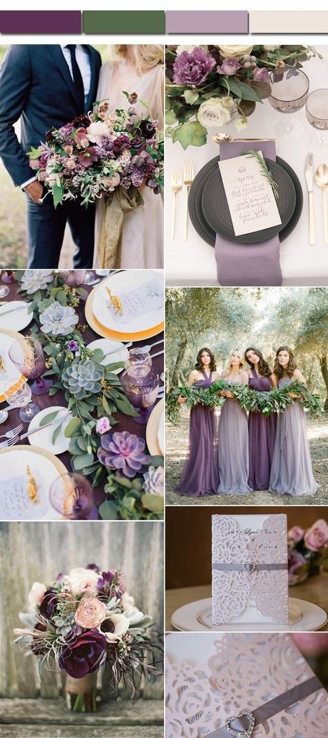 Lavender Wedding Centerpieces, Lavender Wedding Decorations, Lavender Centerpieces, Wedding Color Schemes Summer, Purple And Green Wedding, Wedding Color Palettes, Fall Wedding Color Palette, Wedding Colors Purple, Green Wedding Colors