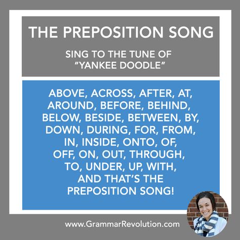 List Of Prepositions, Preposition Song, Grammar Quiz, 4th Grade Ela, Alphabetical Order, Grammar Lessons, Parts Of Speech, Fifth Grade, Teaching Classroom