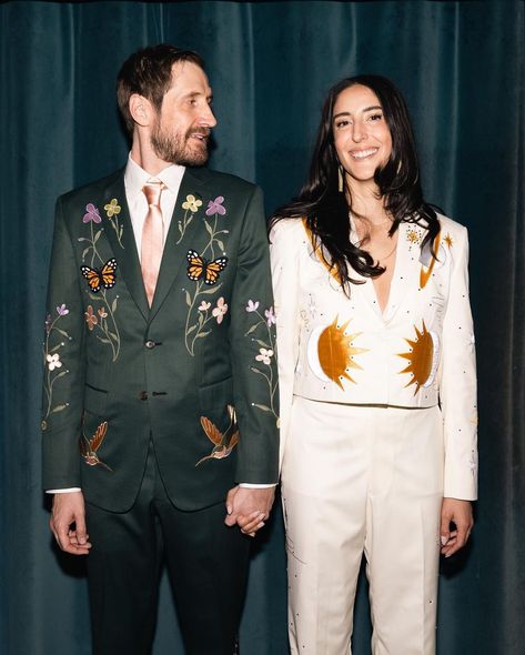 All Posts • Instagram Unconventional Wedding Outfit, Officiant Outfit, Indie Groom Attire, Wedding Suit Alternative, Queer Wedding Suit, Unique Wedding Suits Men, Queer Wedding Fashion, Nonbinary Wedding Attire, Unique Wedding Suits