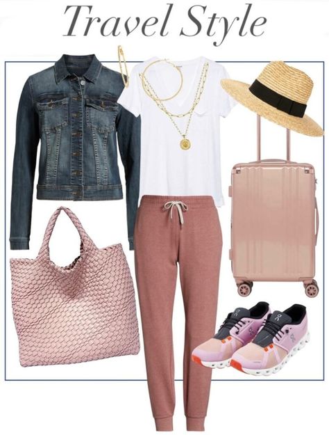 Comfortable Travel Outfit, Airport Outfit Summer, Airport Travel Outfits, Outfit Planning, International Flight, Outfit Collage, Mother Jeans, White Denim Shorts, Great Week