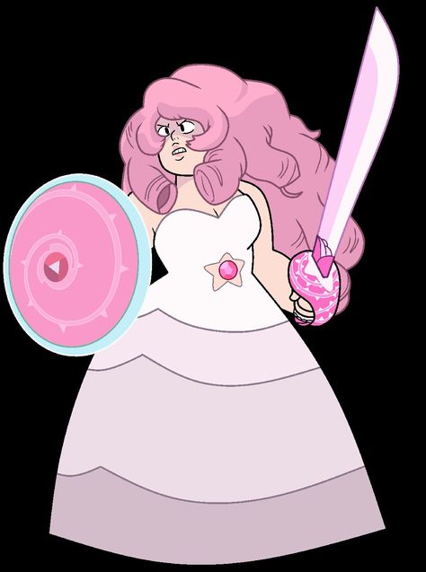 Rose Quartz from Steven Universe with her sword and shield Steven Universe Rose Quartz, Rose Quartz Steven Universe, Crystal Gems Steven Universe, Steven Universe Wallpaper, Steven Universe Drawing, About Rose, Canvas Painting Tutorials, Butler Anime, Up Book