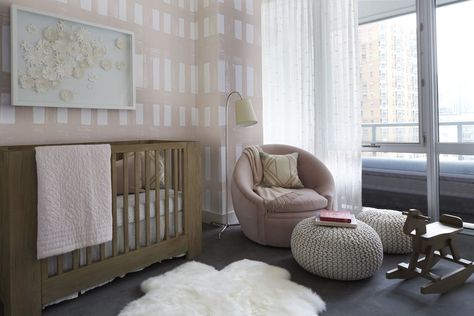 Unit 1605 - Nursery Nursery Design Girl, Emily Henderson Design, Leclair Decor, Grey Nursery, Gender Neutral Nursery, Pink Room, Neutral Decor, Nursery Design, Nursery Neutral