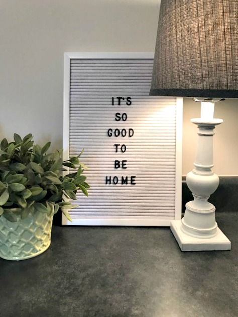 Letterboard Signs, Message Board Quotes, Thrifty Decor Chick, 1920s House, Felt Letter Board, Thrifty Decor, Glitter Canvas, Home Quotes And Sayings, Cute Home Decor