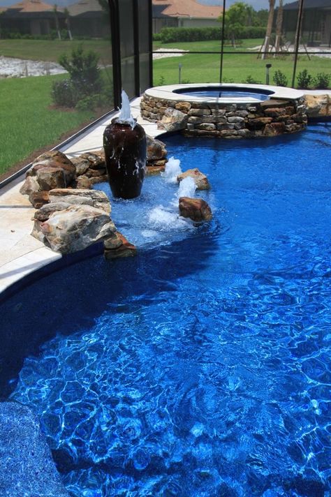 Dark Blue Pool Water, Dark Blue Pool Tile, Dark Blue Pool Color, Dark Blue Pool Liner, Dark Blue Pool, Npt Pool Finish, Manifestation Goals, Concrete Backyard, Pool Pics