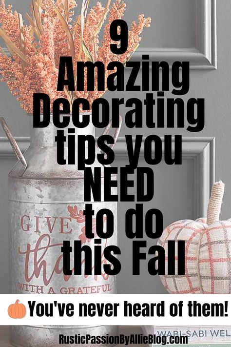 Do you love plaid decor, or autumn pumpkin fall decor? You will find the cutest farmhouse fall decor in this blog post. I'll give you 9 amazing tips you need to do when decorating this fall season. Whether you are looking to decorate your fall porch or living room wall decor you'll get tons of fall inspiration here. I'll show you how to create a cozy home using interior design and decorating. #falldecor #fall #falldiy #diydecor #diy #fallhomedecor #farmhouse #farmhousehomedecor #farmhousedecor Fall Bedroom Ideas, Create A Cozy Home, Fall Furniture, Fall Cottage, Fall Pumpkin Crafts, Farmhouse Style Living Room, Cozy Fall Bedroom, Fall Accents, Fall Living Room