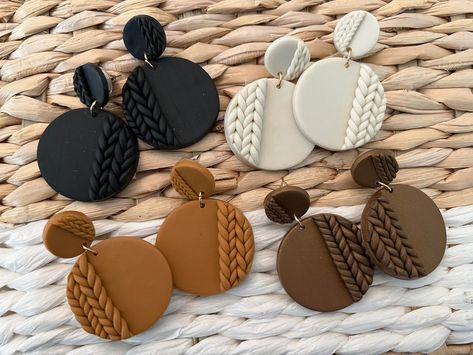 Popular Clay Earrings, Minimal Polymer Clay Earrings, Simple Clay Earrings, Neutral Polymer Clay Earrings, Simple Polymer Clay Earrings, Polymer Clay Earrings Neutral, Neutral Clay Earrings, Brown Clay Earrings, Clay Earrings Neutral Colors