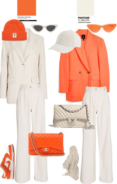 orange and cream Outfit | ShopLook Orange And White Outfits Men, White Orange Outfit, Orange And White Outfits For Women, Orange And Cream Outfit, Cream And Orange Outfit, Beige And Orange Outfit, Cream Colour Combinations Outfit, Orange And White Aesthetic Outfit, White And Orange Outfit