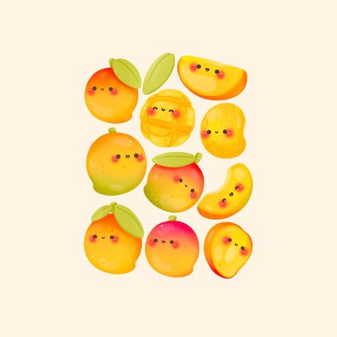 Mango Doodle, Mango Png, Stylist Tattoos, Study Design, Background Ideas, Classy Tattoos, Art Food, Cute Doodle Art, Kawaii Stickers