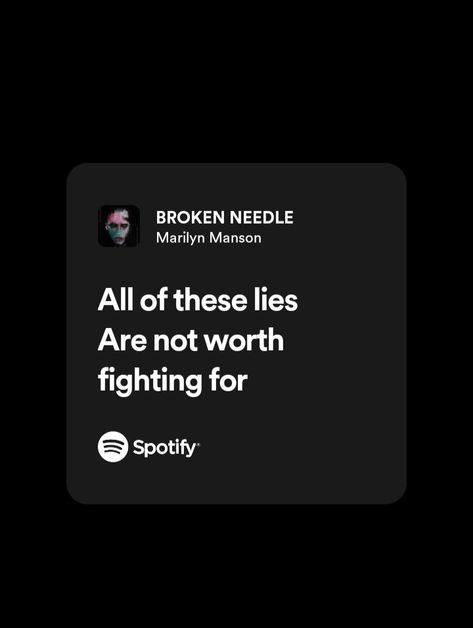 Lyrics, şarkı sözleri, Marilyn Manson, Broken Needle, Spotify, Spotify Lyrics Marilyn Manson Lyrics, Song Qoutes, Music Board, Marilyn Manson, Angel Numbers, Song Lyrics, Angel, Songs, Music