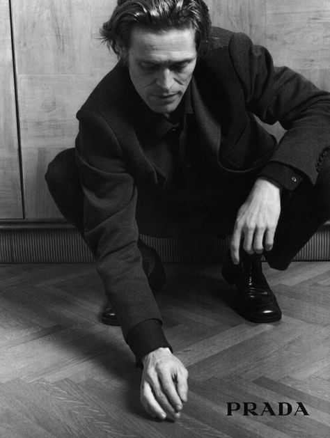 CAMPAIGN: PRADA MENSWEAR FW 1996 Prada Menswear, Guy Bourdin, Gentleman Aesthetic, Willem Dafoe, Things To Do With Boys, Ugly Shoes, Men Photoshoot, Mens Editorial, Vintage Mens Fashion